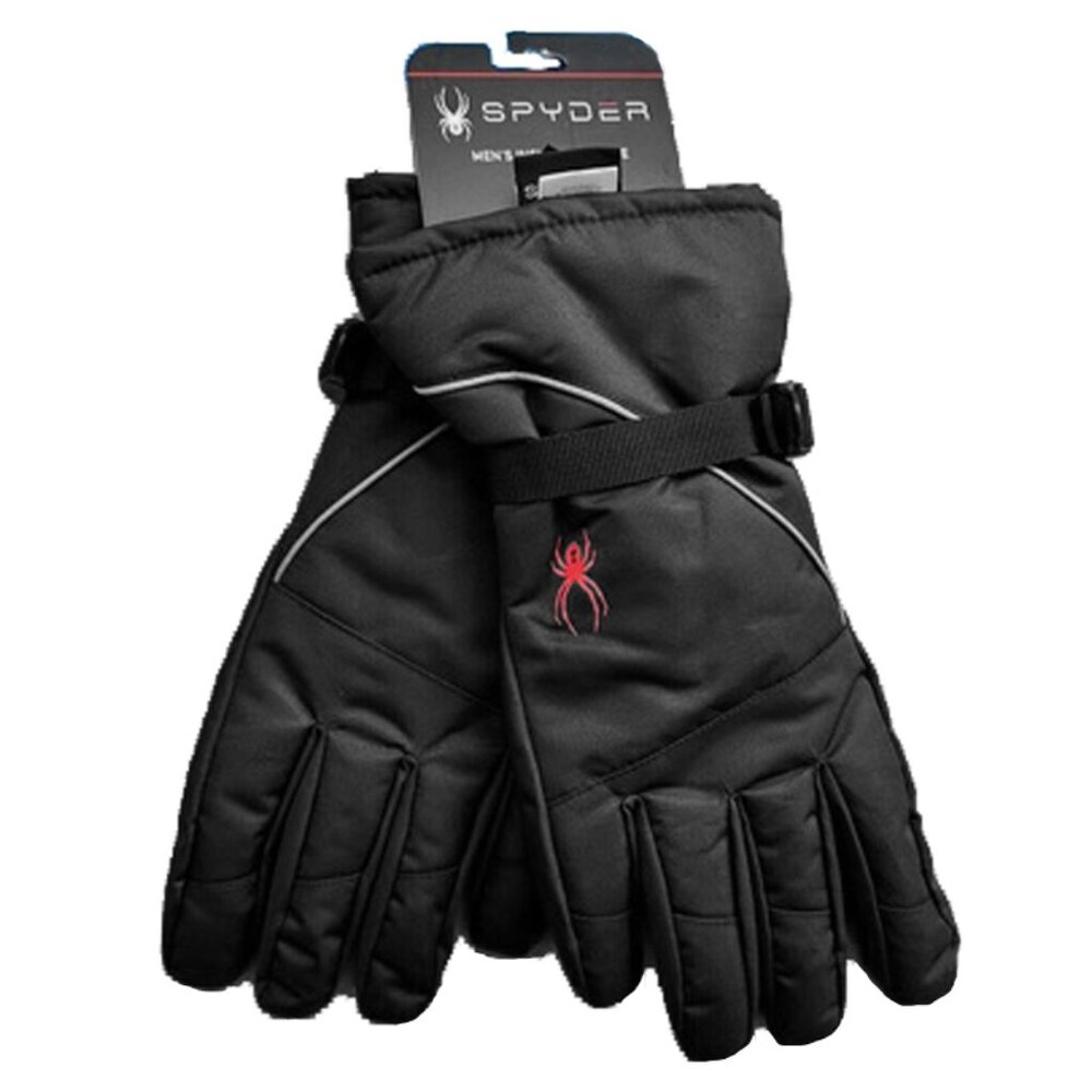 NEW Spyder Bolster Gloves! S/M Black With Red Spider Fleece Lined Poly Insulated